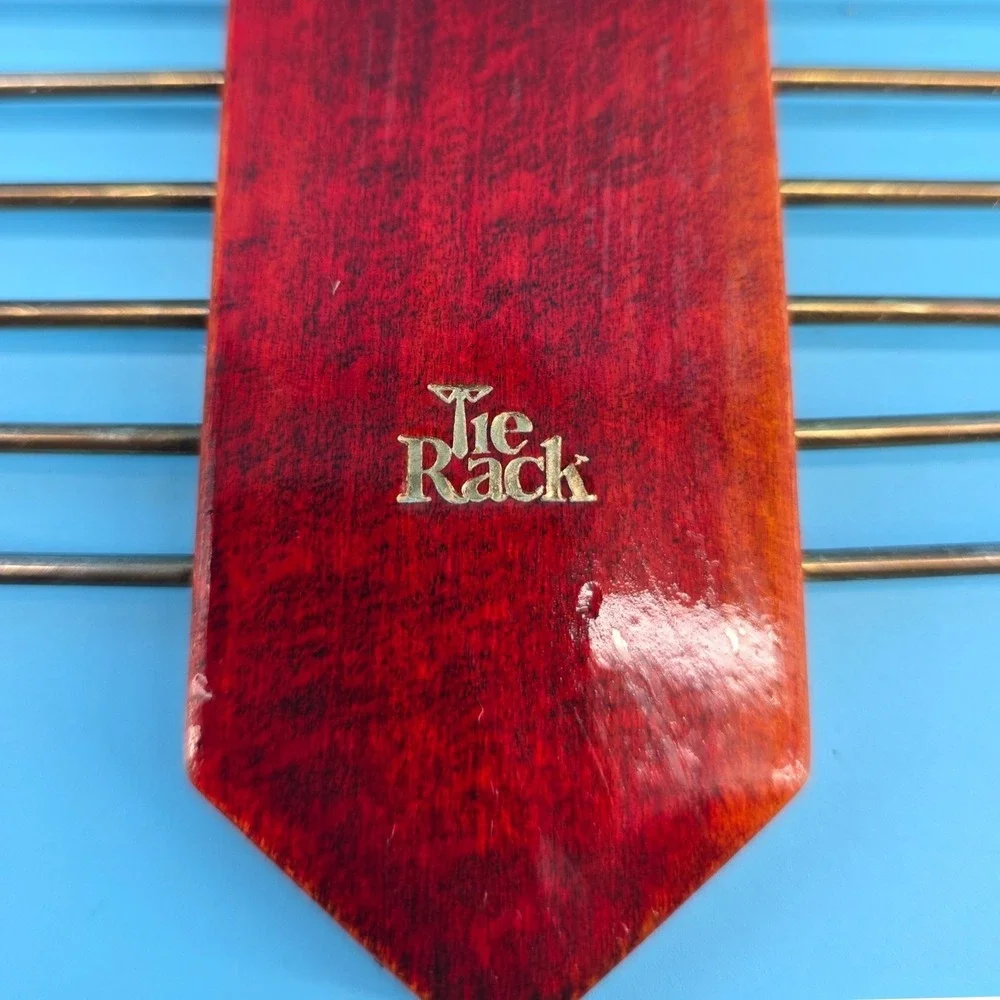 The Tie Rack Vintage Wooden Tie Hanger Organizer Mahogany Finish 20 Hook Holder